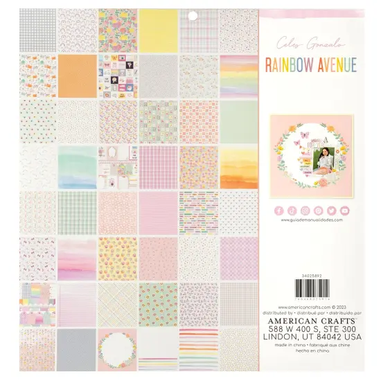 American Crafts Double-Sided Paper Pad 12"X12" 48/Pkg-Rainbow Avenue {2}