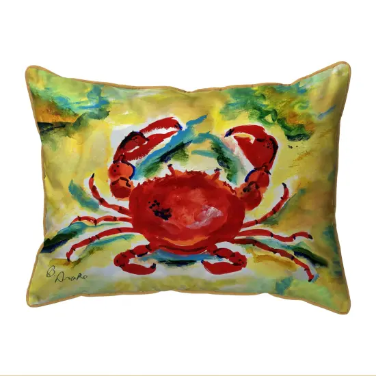 Betsy Drake Rock Crab Extra Large Zippered Indoor/Outdoor Pillow 20x24 Multicolor {1}