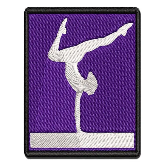 Balance Beam Artistic Gymnastics Multi-Color Embroidered Iron-On or Hook & Loop Patch Applique {1}