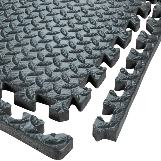 Sorbus Interlocking Foam Gym Floor Tiles -Great Exercise Mat Tiles for Workout, Yoga, Heavy Exercise Equipment Mat (24"x 24 " | 6 Pack) Black {5}