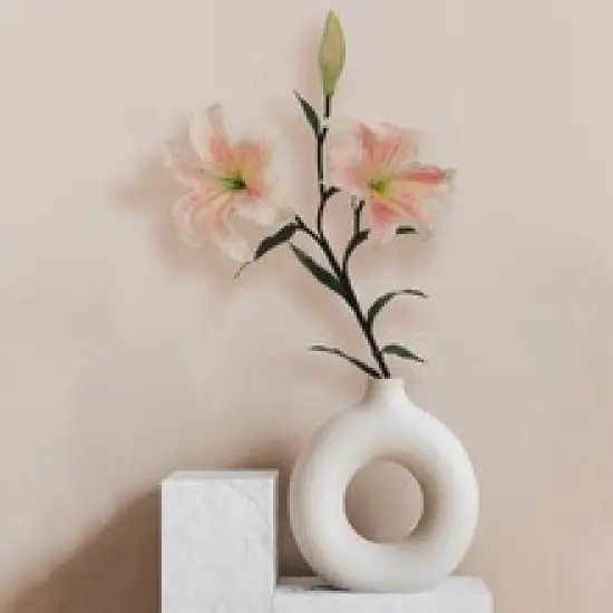 12-Pack Pink & White Tiger Lily Stems with 2 Silk Flowers - Lifelike Floral Accents for Home D&eacute;cor & Arrangements - Elegant Touch, Floral Home by Artificial Flowers {2}