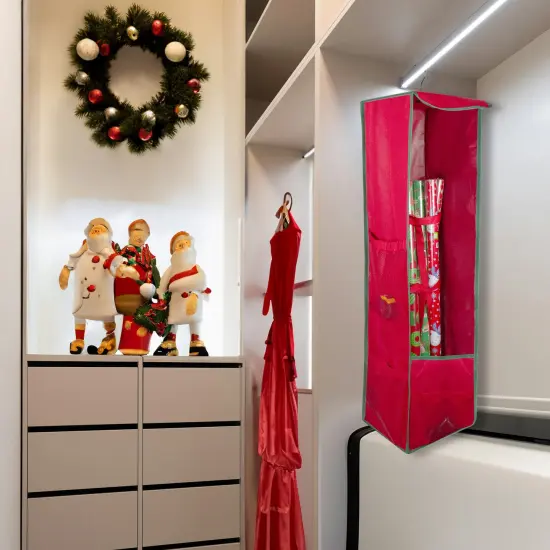 Northlight 36&rdquo; VerticalHanging Christmas Decoration Organizer Storage Bag - 36" -Red and Green {4}