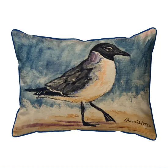 Betsy Drake Laughing Gull Large Indoor/Outdoor Pillow 16x20 Multicolor {1}