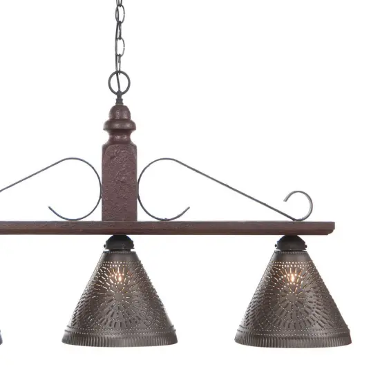 Wooden Wellington Large Island Light in Plantation Red {3}