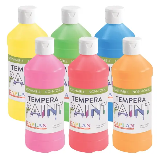 Kaplan Early Learning Company Kaplan Fluorescent Tempera Paint - Set of 6 {1}