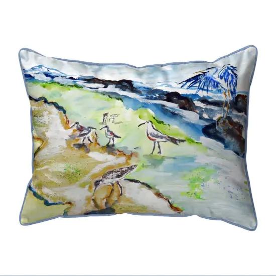 Betsy Drake Sandpipers & Heron Large Pillow 16x20 {1}