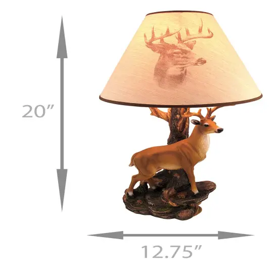 `Champion` 12 Point Buck Table Lamp w/ Printed Shade {6}