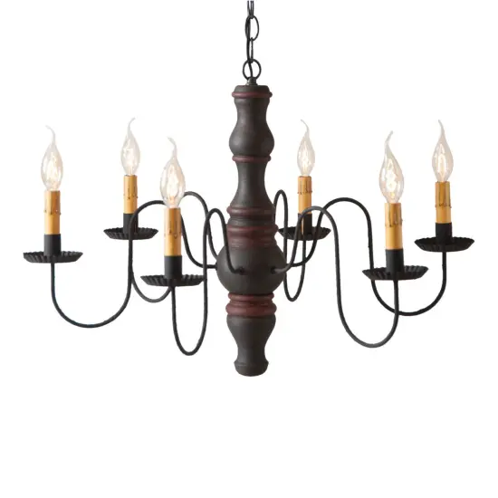 Gettysburg Chandelier in Hartford Black with Red Stripe {1}