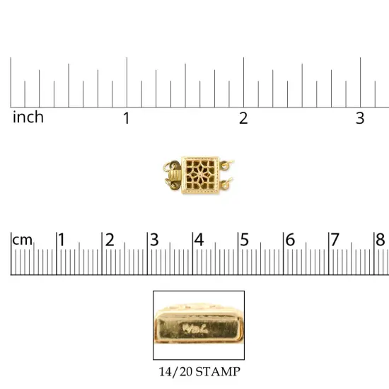 JewelrySupply Filigree Clasp 2 Strand 8.5mm Gold Filled (1-Pc) {2}