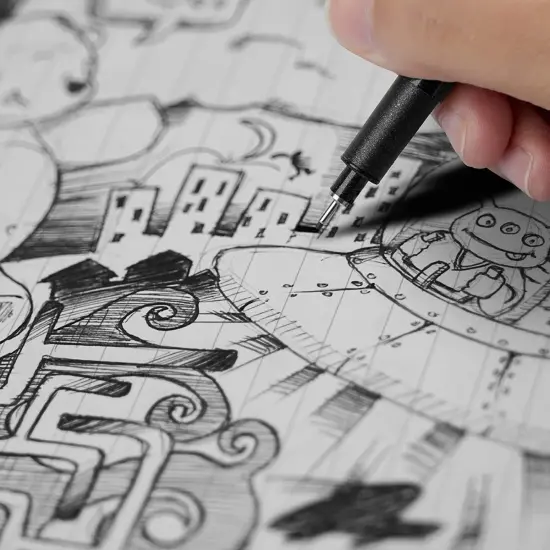 Black Drawing Pens,12 Art Pens Set,Fineliner Ink Pens,Micro-Pens,Manga Markers,For Sketching,Technical Drawing 902195 {5}