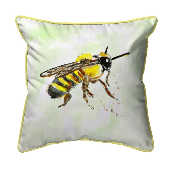 Betsy Drake Bee Small Indoor/Outdoor Pillow 12x12 {1}