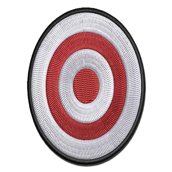 Bullseye Target Multi-Color Embroidered Iron-On or Hook & Loop Patch Applique {1}