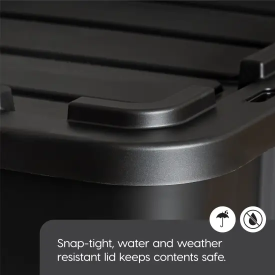 IRIS USA 11.5Gal Heavy-Duty Storage Plastic Bin Tote Container for Garage with Durable Lid Black {3}