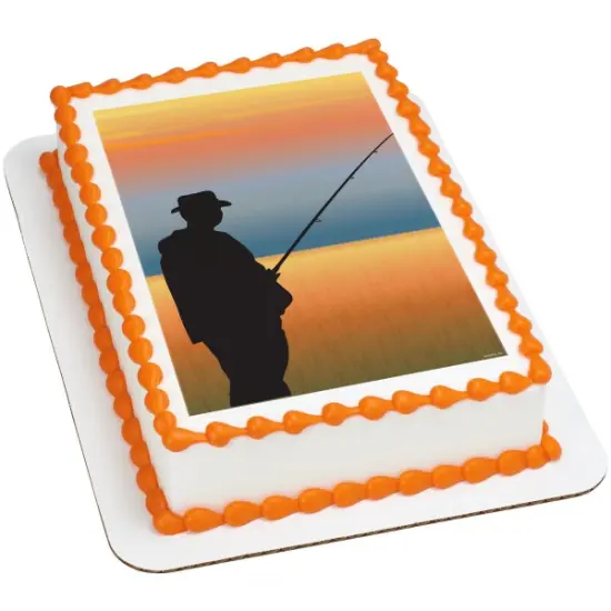 Fishing Edible Cake Topper Image 1/4 sheet {1}