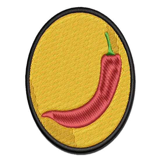 Chili Pepper Southwestern Multi-Color Embroidered Iron-On or Hook & Loop Patch Applique {1}