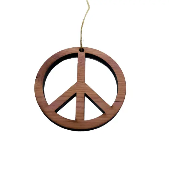 Peace Symbol - Cedar Ornament {3}