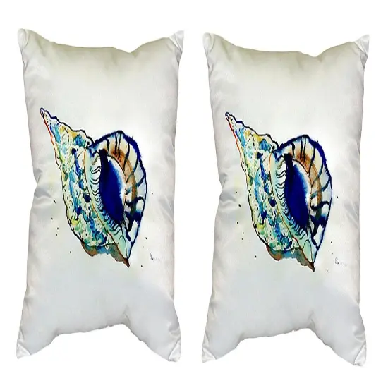 Pair of Betsy Drake Betsy’s Shell No Cord Pillows 18 Inch X 18 Inch {1}