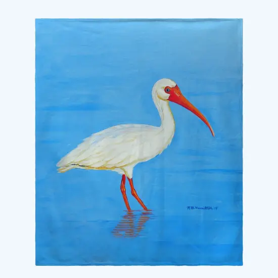 Betsy Drake Posing White Ibis Throw Multicolor {1}
