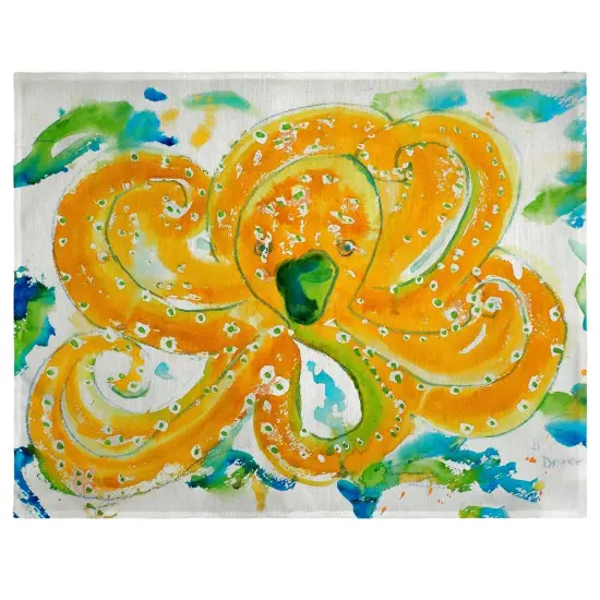 Betsy Drake Orange Jellyfish Place Mat Set of 4 {1}