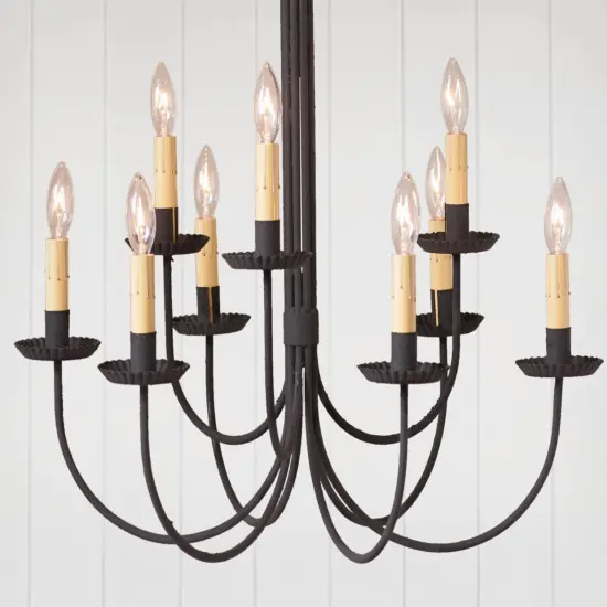 Irvin's Country Tinware 9-Arm Grandview Chandelier with Ecru Sleeves {4}