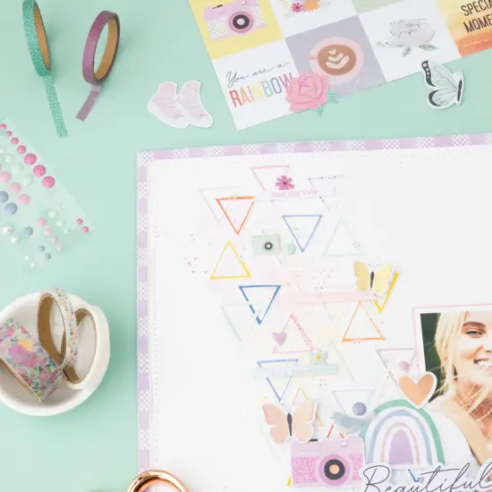 American Crafts Rainbow Avenue Washi Tape 12/Pkg-Rose Gold Foil {5}