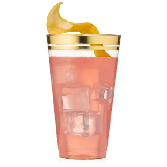 100ct. Cups Glitter-Gold Rim Plastic Disposable Glasses, Elegant Parties, Special Events, Weddings 12, 14, or 16 oz. {2}