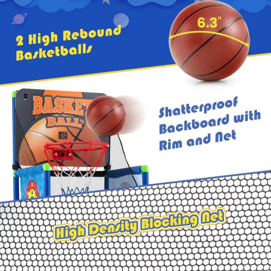 Costway 2-in-1 Kids Basketball Arcade & Sticky Balls Game w/Electronic Scoreboard Sound {6}