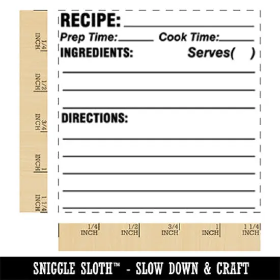 Recipe Fill-In Card Square Rubber Stamp for Stamping Crafting {1}