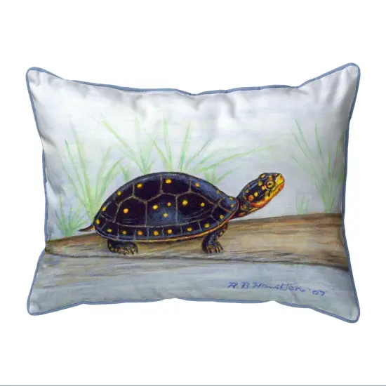 Betsy Drake Spotted Turtle Small Indoor/Outdoor Pillow 11x14 {1}
