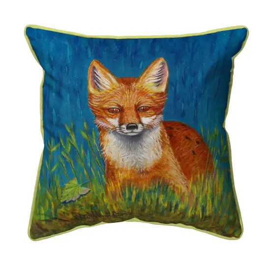 Betsy Drake Red Fox Small Indoor/Outdoor Pillow 12x12 {1}