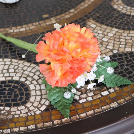 LGBT Carnation Picks: Set of 100, 3.5" Wide, Silk Flowers, Floral Home by Artificial Flowers Orange {3}