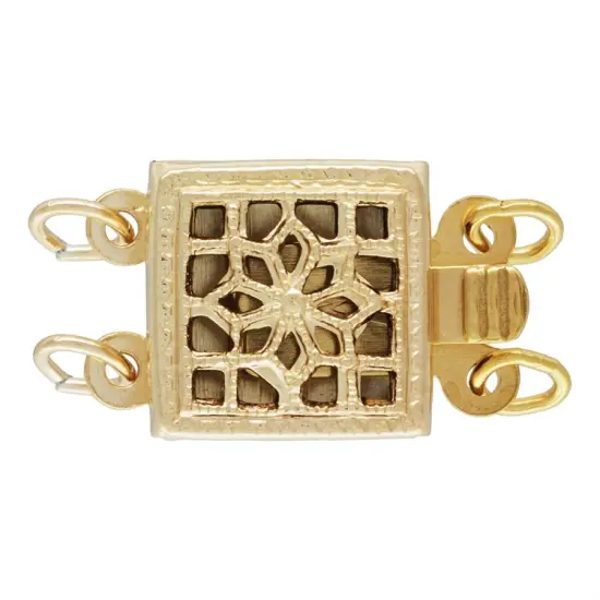 JewelrySupply Filigree Clasp 2 Strand 8.5mm Gold Filled (1-Pc) {1}