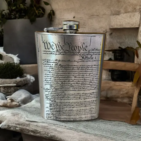 8oz We the People Stainless Steel Flask {5}