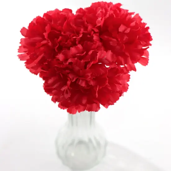 LGBT Carnation Picks: Set of 100, 3.5" Wide, Silk Flowers, Floral Home by Artificial Flowers Red {6}