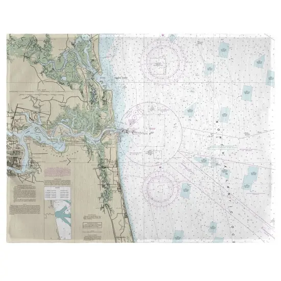 Betsy Drake Jacksonville, FL Nautical Map Place Mat Set of 4 {1}