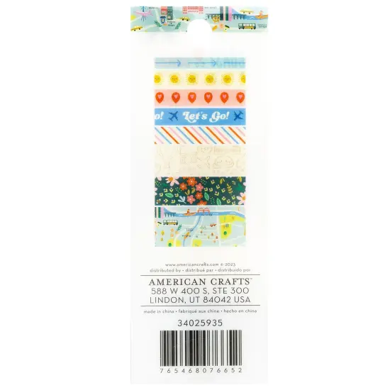 American Crafts Coast-to-Coast Washi Tape 8/Pkg-Foil {2}