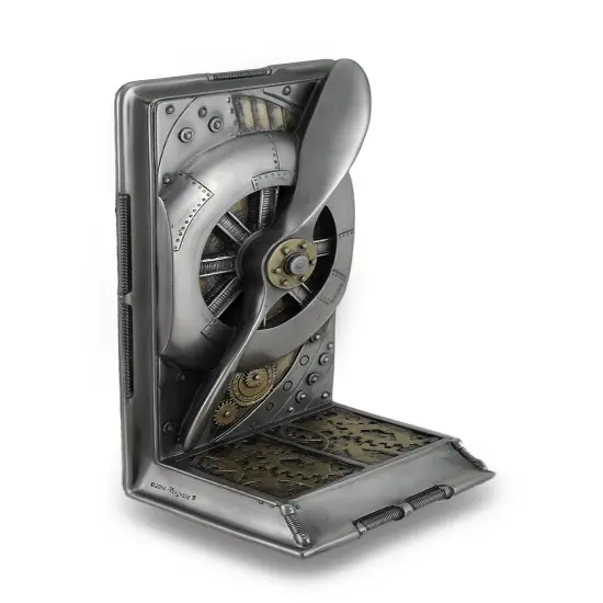 Steampunk Metallic Steel / Brass Finished Plane Propeller Single Bookend {3}