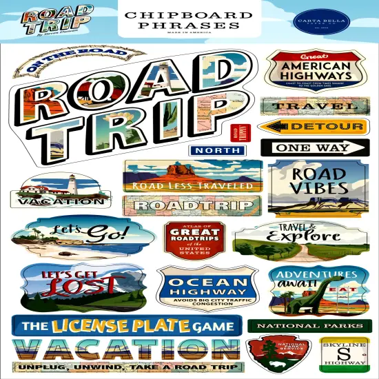 Carta Bella Road Trip Chipboard Phrases {1}