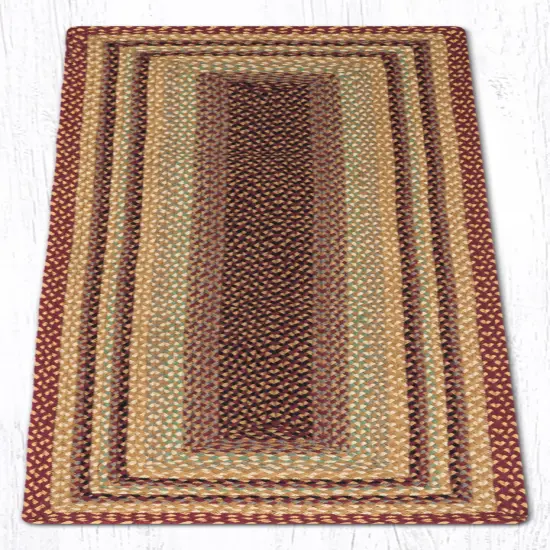 Earth Rugs RC-357 Burgundy / Gray / Cream Rectangle Braided Rug 2 Feet X 6 Feet {1}