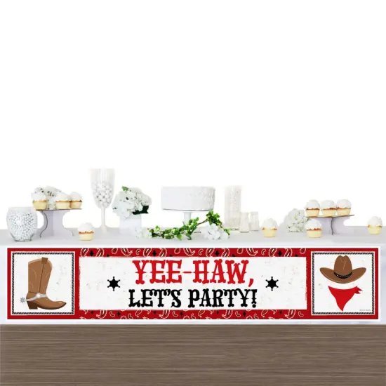 Big Dot of Happiness Western Hoedown - Wild West Cowboy Party Decorations Party Banner {4}