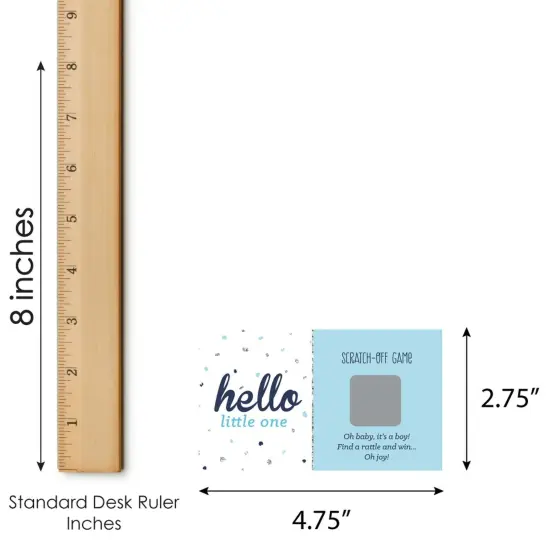 Big Dot of Happiness Hello Little One - Blue and Silver - Boy Baby Shower Game Scratch Off Cards - 22 Count {7}
