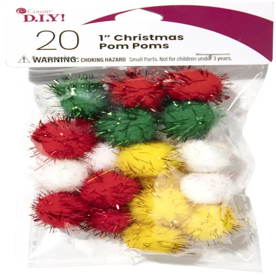 CousinDIY Pom-Poms 1" 20/Pkg-Christmas Darks {1}
