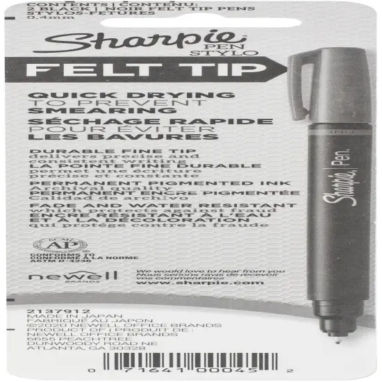 Sharpie Fine Point Writing Pens 2/Pkg-Black {3}