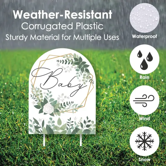 Big Dot of Happiness Boho Botanical Baby - Outdoor Lawn Sign - Greenery Baby Shower Yard Sign - 1 Piece {4}