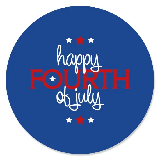 Big Dot of Happiness 4th of July - Independence Day Circle Sticker Labels - 24 Count {1}