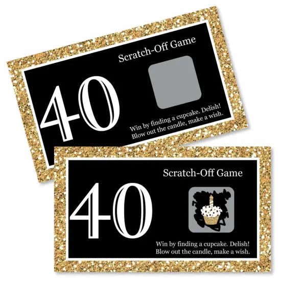 Big Dot of Happiness Adult 40th Birthday - Gold - Birthday Party Game Scratch Off Cards - 22 Count {1}