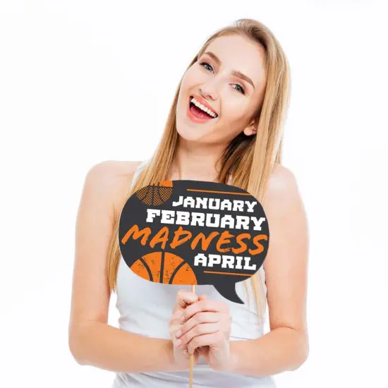 Big Dot of Happiness Funny Basketball - Let the Madness Begin - College Basketball Party Photo Booth Props Kit - 10 Piece {3}