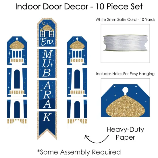 Big Dot of Happiness Eid Mubarak Hanging Vertical Paper Door Banners - Ramadan Party Wall Decoration Kit - Indoor Door Decor {6}