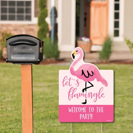 Big Dot of Happiness Pink Flamingo - Party Decorations - Tropical Summer Welcome Yard Sign {3}