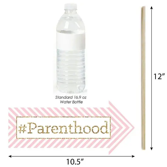 Big Dot of Happiness Funny Pink and Gold - Hello Little One - Girl Baby Shower Photo Booth Props Kit - 10 Piece {4}